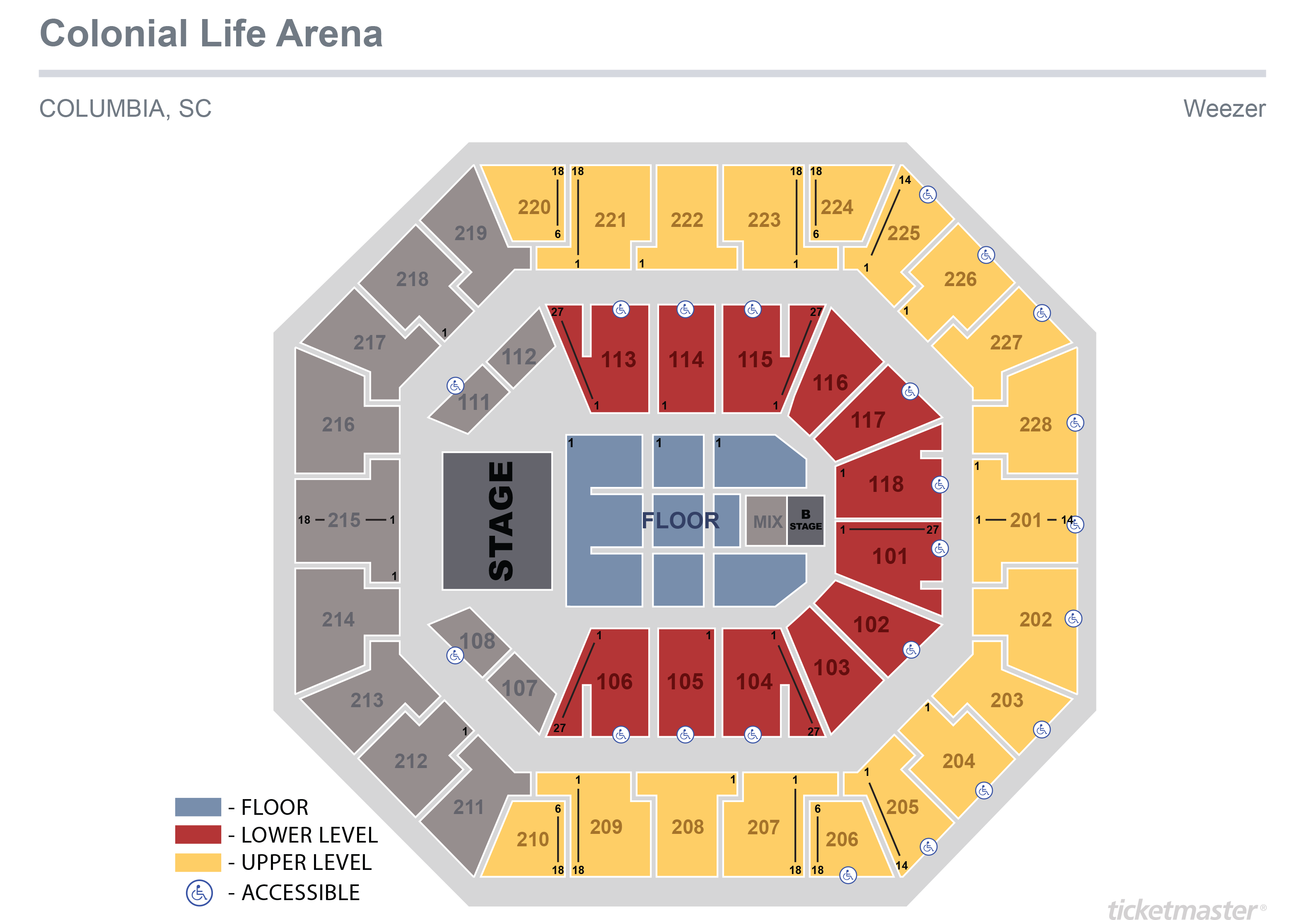 Colonial Life Arena Seating Chart Rows